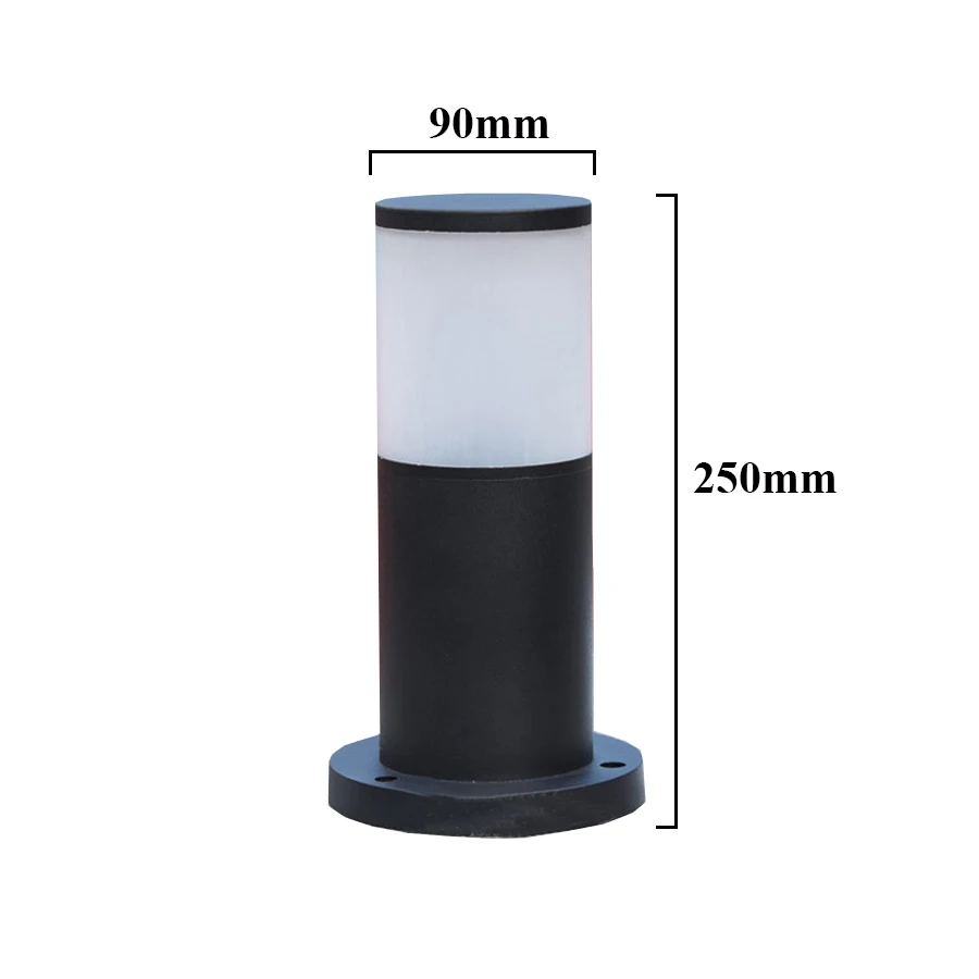 

25CM Hotel Door Fence Post Lawn Lights E27 Outdoor Waterproof Aluminum Pillar Lights Courtyard Villa Pathway Lawn Lamps