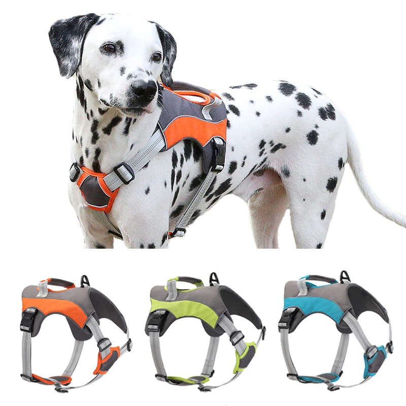 

Нейлоновая шлейка для собак, Противоударная Светоотражающая дышащая ткань, жилет для больших собак, подходит для прогулок и бега