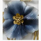 Настенные Стикеры из кованого железа, синие и золотые листья гинкго, фон для домашней гостиной, настенные подвески, роспись, украшение