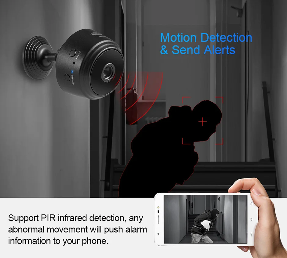 TOWODE HD 1080P WIFI IP-камера Домашняя безопасность Маленькая ИК-камера ночного видения