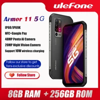 ulefone armor 11 5g rugged mobile phone android 10 8gb 256gb waterproof smartphone 48mp nfc mobile phone wireless charging