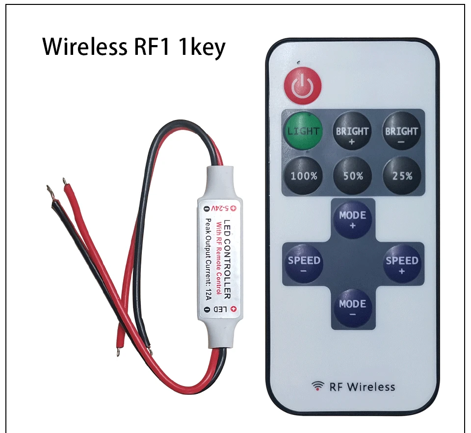 12A 5 V-24 V светодиодный RF Беспроводной мини затемнитель с дистанционным управлением контроллеры RF Беспроводной пульт дистанционного управления светодиодный контроллер