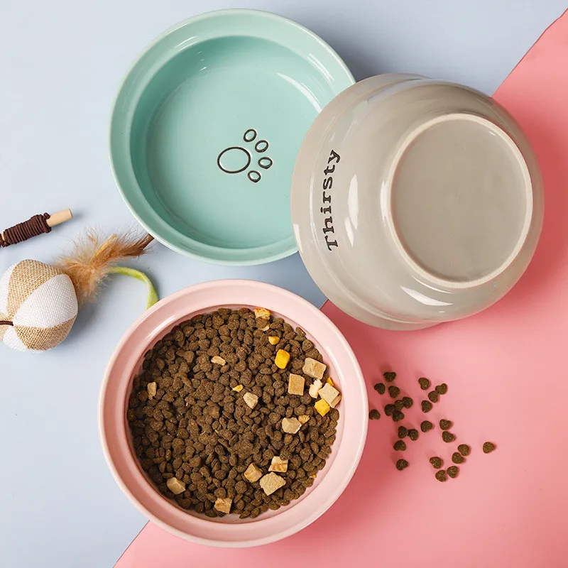 

Pet Bowl Cute Cartoon Pet Feeder High-foot Single Mouth Skidproof Ceramic Dog Cat Food Bowls Pets Drinking Feeding Container