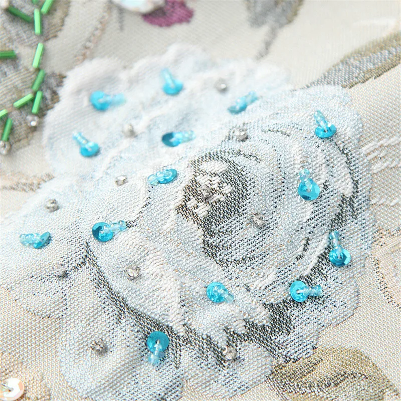 

New Fashion 2021 Spring Runway Designers Lace Patchwork Beading Print Jacquard Dress Party Festa Elegant Sexy Robe Femme Vestido