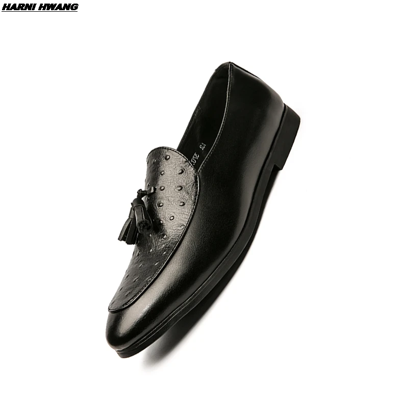 

Мокасины мужские кожаные, с кисточками, на плоской подошве, для вождения, большой размер 48