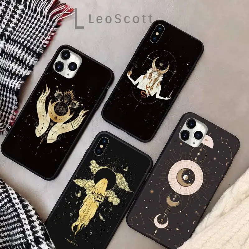 

Witches Moon Tarot Mystery Totem The Lovers Phone Cases for iPhone 11 12 pro XS MAX 8 7 6 6S Plus X 5S SE 2020 XR Soft silicone