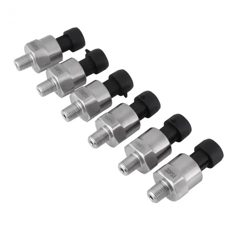 30-500PSI DC 5V 1/8NPT Thread Pressure Sensor Transmitter Transducer Sender for Oil Fuel Diesel Air Water Stainless Steel | Инструменты