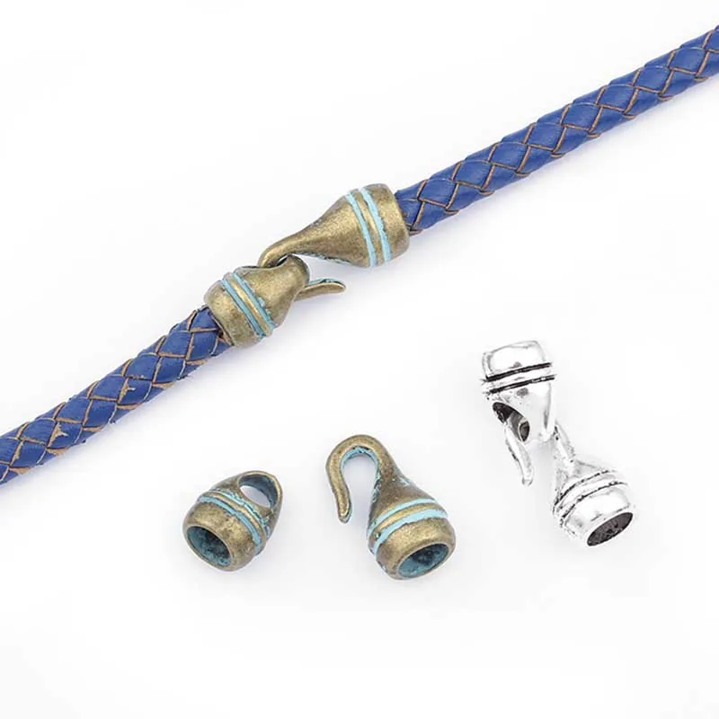 5 комплектов тибетский серебряный/Бронзовый патина застежка-крючок для браслета