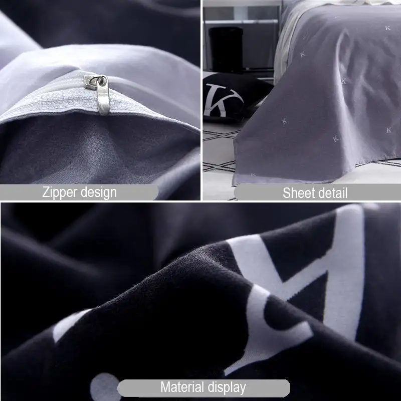 Постельное белье в полоску Роскошный домашний комплект постельного белья из 56