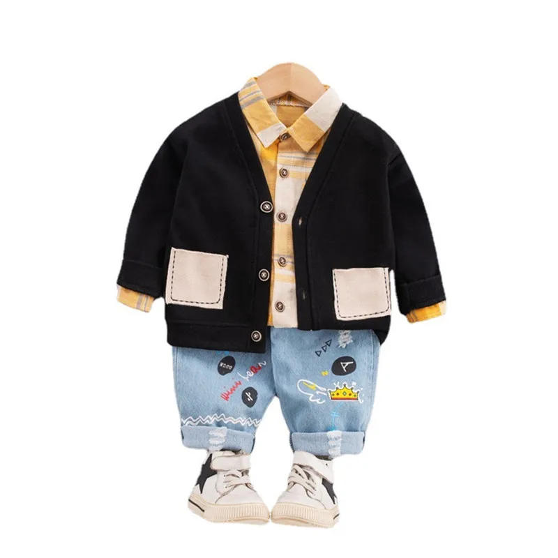 

Autumn Baby Boys Boys Cartoon Clothes Spring Children Casual Jacket Shirt Pants 3Pcs/Sets Toddler Cotton Costume Kids Sportswear