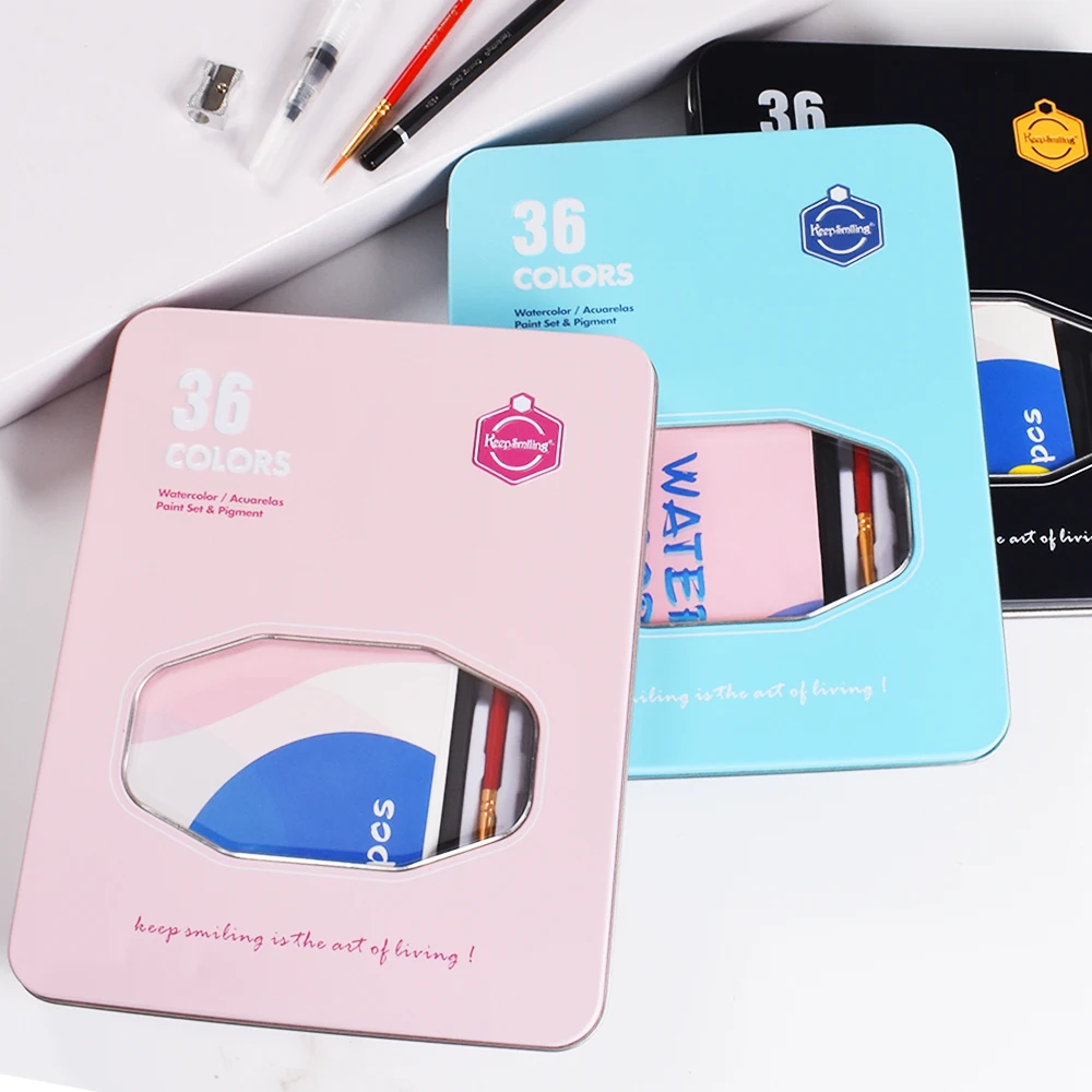 36 цветов однотонные акварельные краски в наборе переносная живопись пигмент