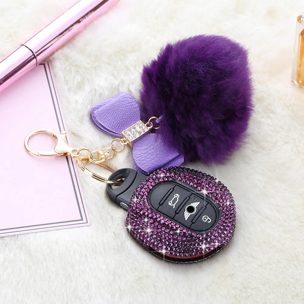 Алмазный кристалл плюшевый шар брелок для ключей автомобиля крышка Чехол Декор