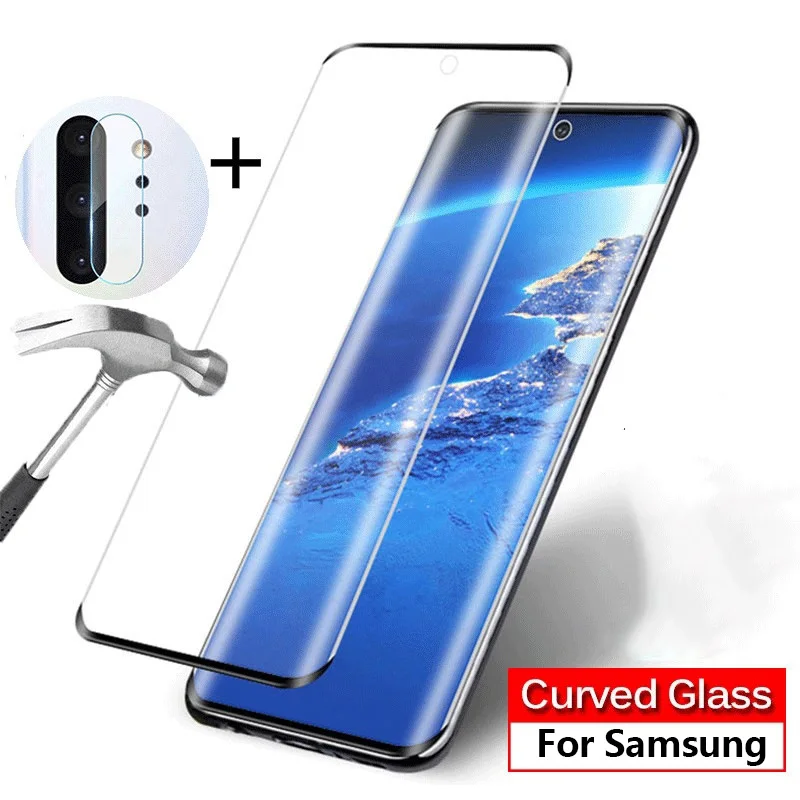 Защита экрана изогнутое закаленное стекло для Samsung Note 10 Plus защита объектива