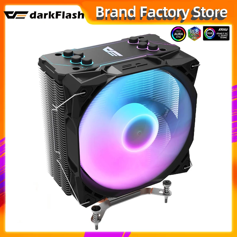 

Darkflash S11 4 Heatpipes ARGB CPU Cooler Radiator Silent PWM 4PIN 120mm fan Intel LGA 1150 1151 1200 1366 2011 AM4 Ventilador