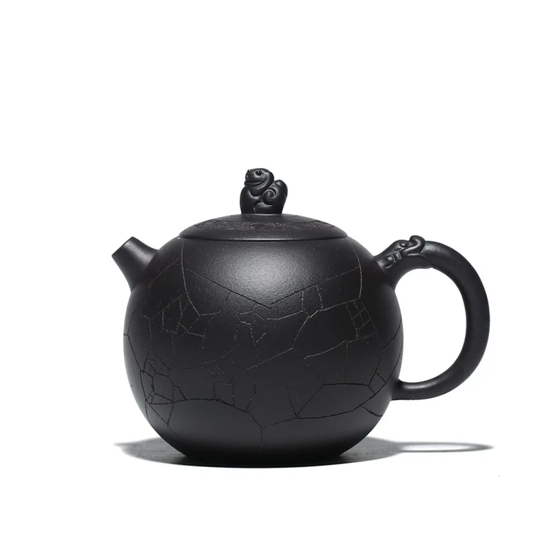 

Yixing purple sand ice pattern and rain sand raw ore black mud hand engraving