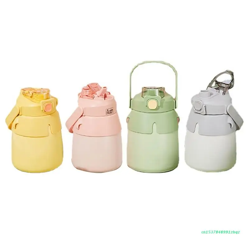

Stainless Steel Water Bottle with Handle Portable Cartoon Insulated Drinking Cup