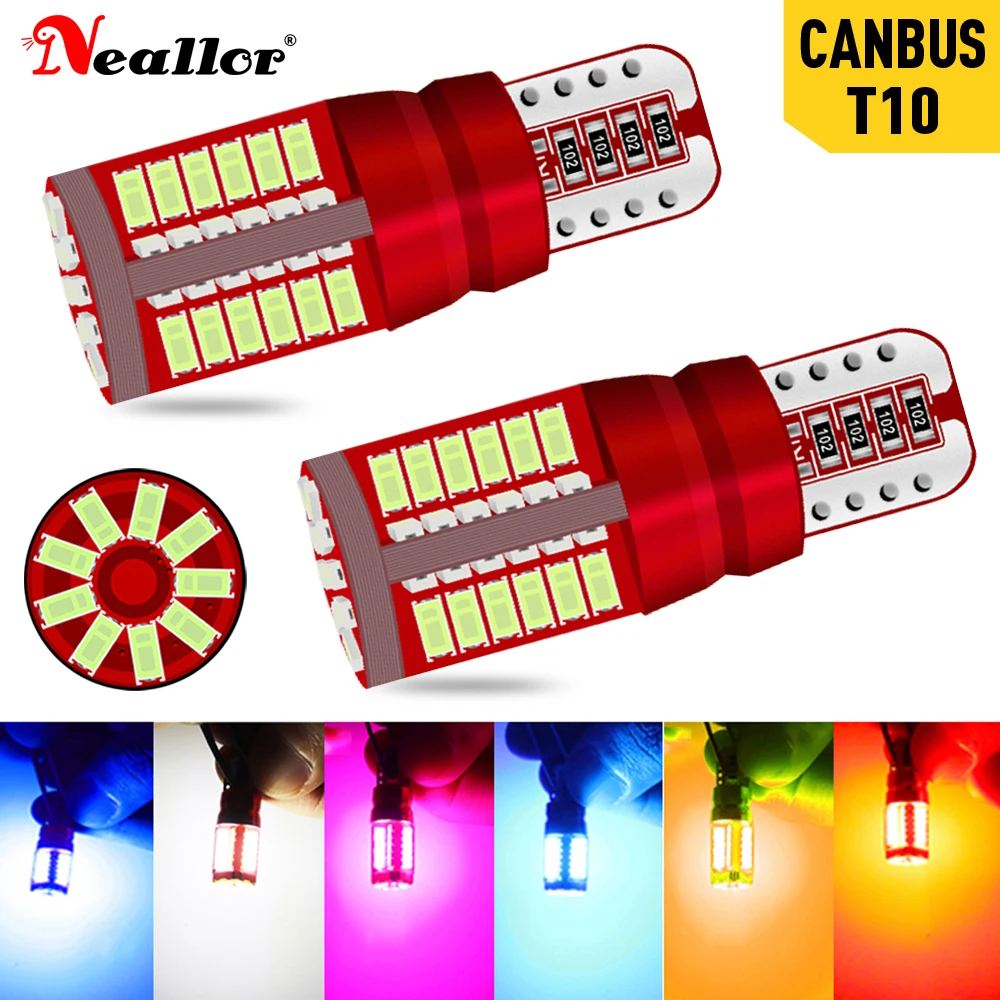 2 шт. супер яркий Canbus T10 194 168 W5W 3014 57 SMD белый автомобиль клиновидные боковые Авто