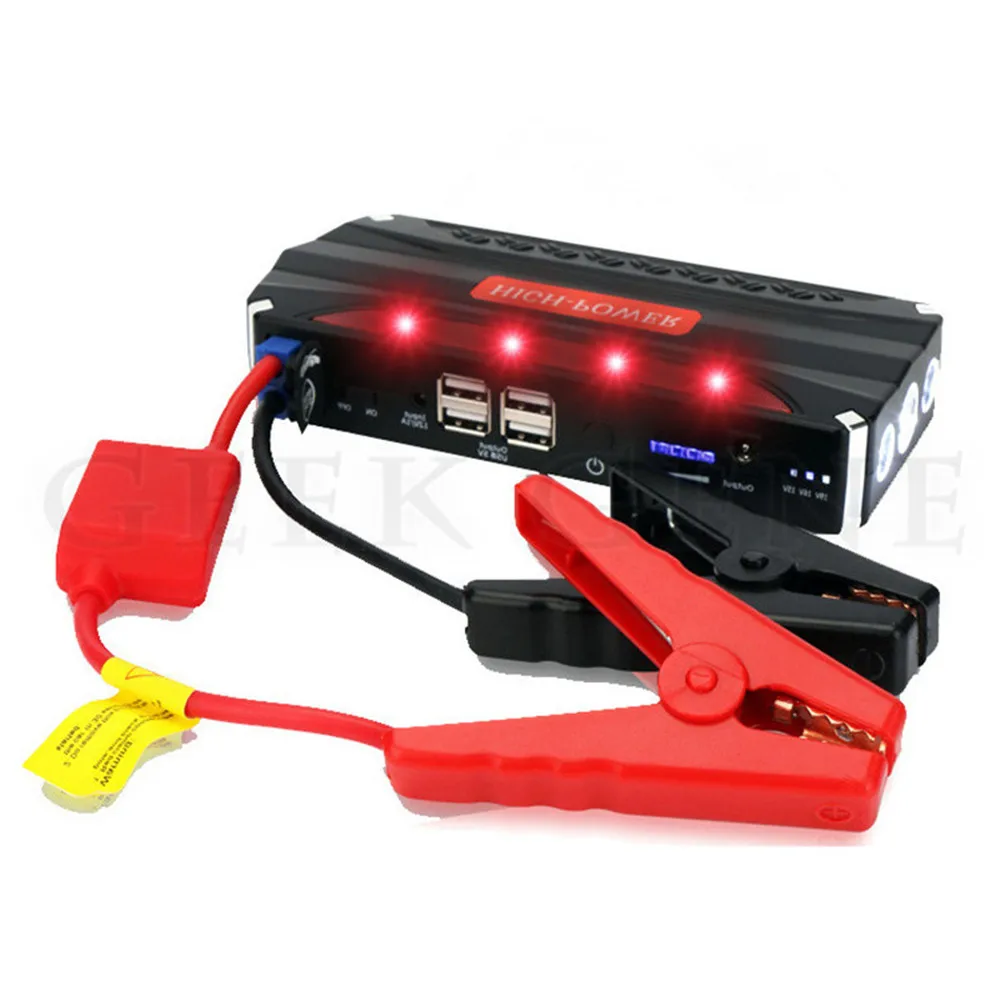 GKFLY бензин дизельное пусковое устройство 12V 600A автомобиль скачок Starte 4USB Мощность автомобиля банка Батарея Зарядное устройство бустер стартер автомобиля светодиодный свет