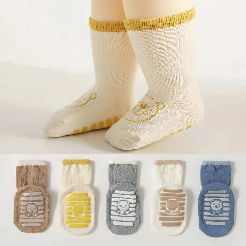 

3 Pairs Baby Anti-Slip Socks Kids Toddler Socks Cartoon Dispensing Anti-Slip Boys Baby Socks Cotton Newborn Socks For Girl