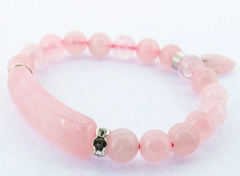 

3pcs/lot rose quartz bracelet pink quartz jewelry fashion bangle 8mm round bead