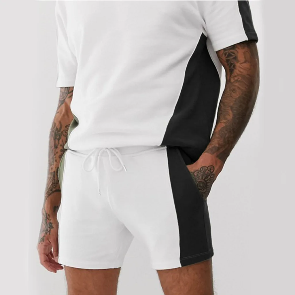 

Men's Summer Casual Sports Sets Men T-shirt Hip Hop Shorts Man