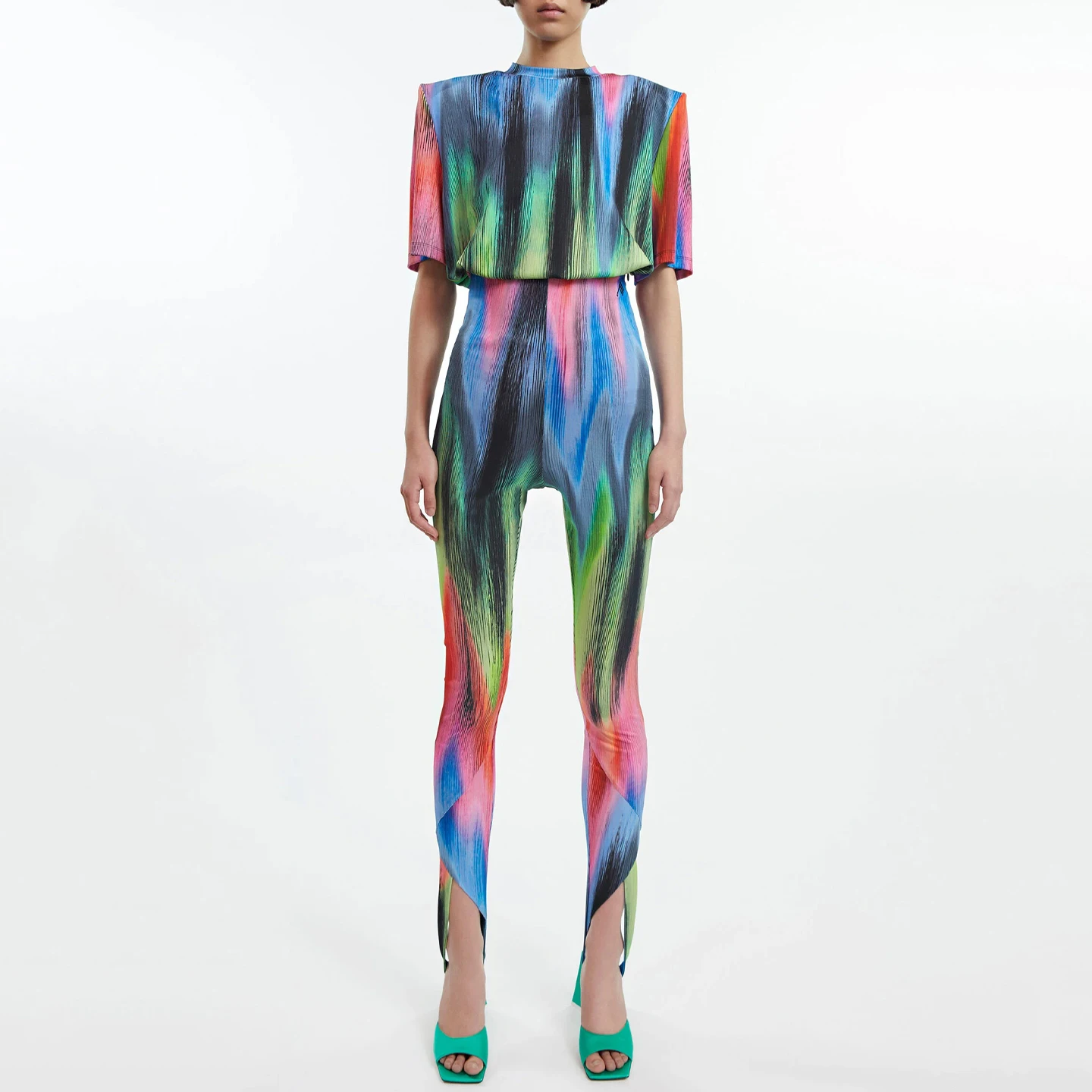 

Новинка 2022, Ранняя весна, модная нишевая Наплечная футболка с градиентной вышивкой и ярким принтом, женская футболка с коротким рукавом