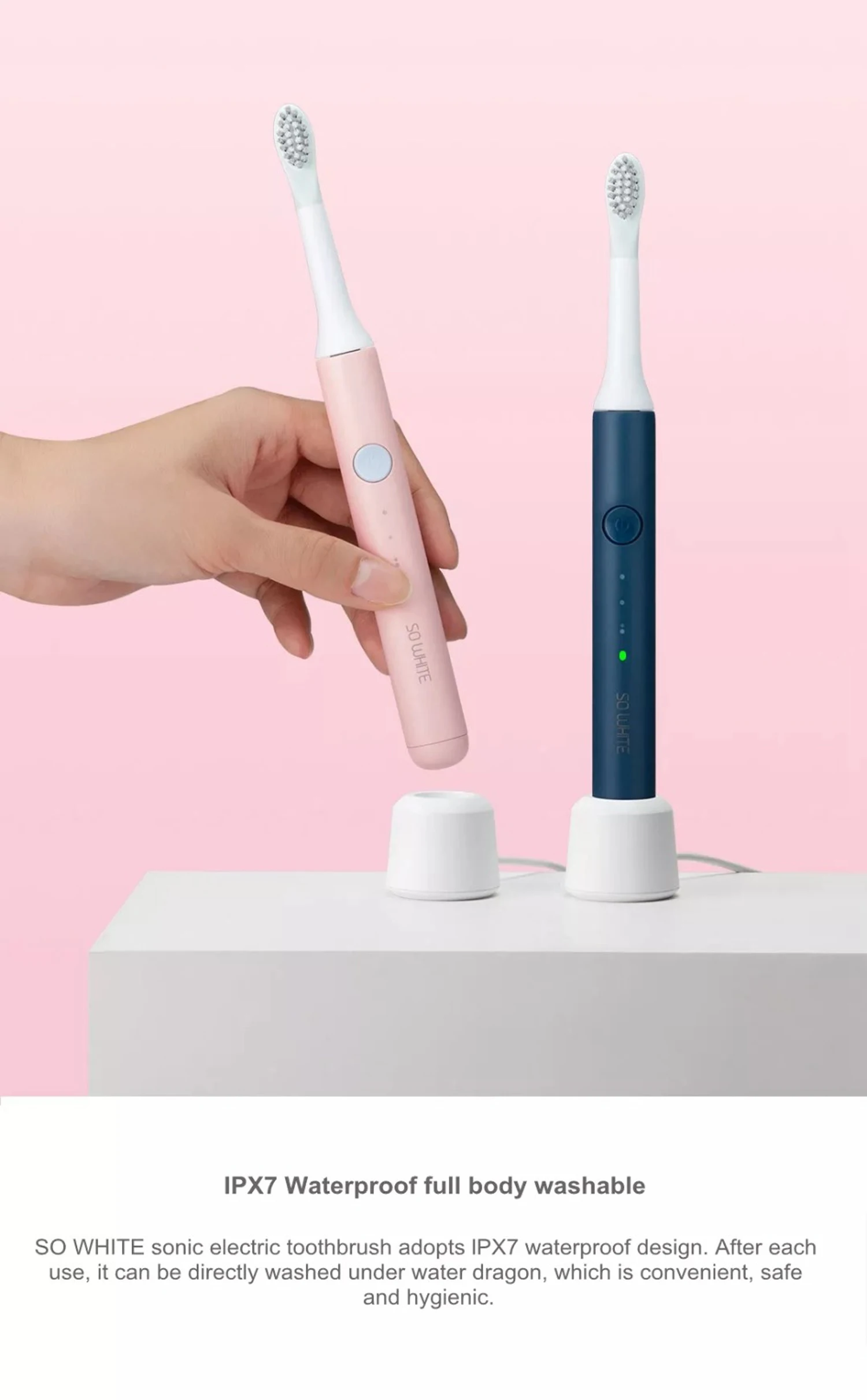 Оригинальная XIAOMI Mijia soocas SO WHITE звуковая электрическая зубная щетка Беспроводная Индукционная зарядка IPX7 Водонепроницаемая зубная щетка