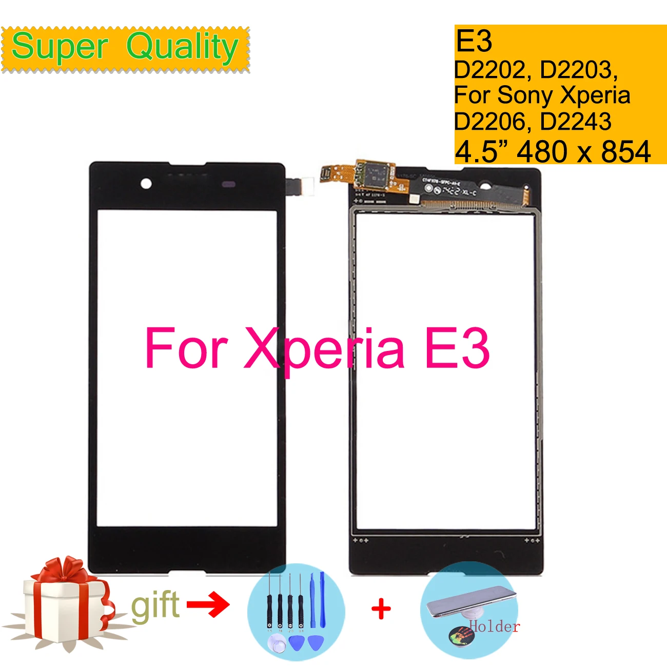 Сенсорный экран для sony Xperia E3 D2202 D2203 D2206 D2243 сенсорный экран дигитайзер стекло передней сенсорной панели объектив двойной D2212 без lcd