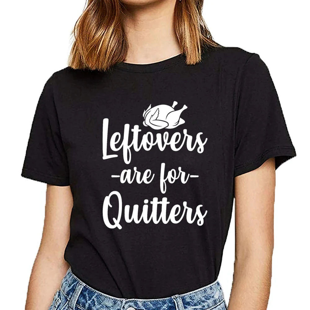 Топы Футболка для женщин остатки квиттеров забавная ко Дню благодарения Vogue