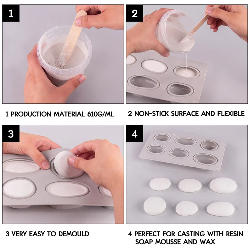 

Round Stone Shape Silicone Cake Mold Plaster Concrete Dessert Mousse Baking Mold