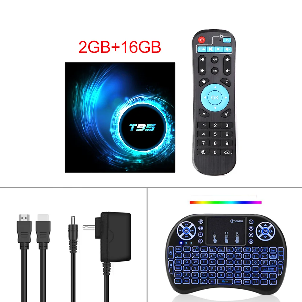 VONTAR T95 Smart tv Box Android 10,0 4 ГБ 32 ГБ 64 Гб Allwinner H616 четырехъядерный 1080P H.265 4K медиаплеер 2 Гб 16 Гб телеприставка - Цвет: 2GB16GB Backlit keyb