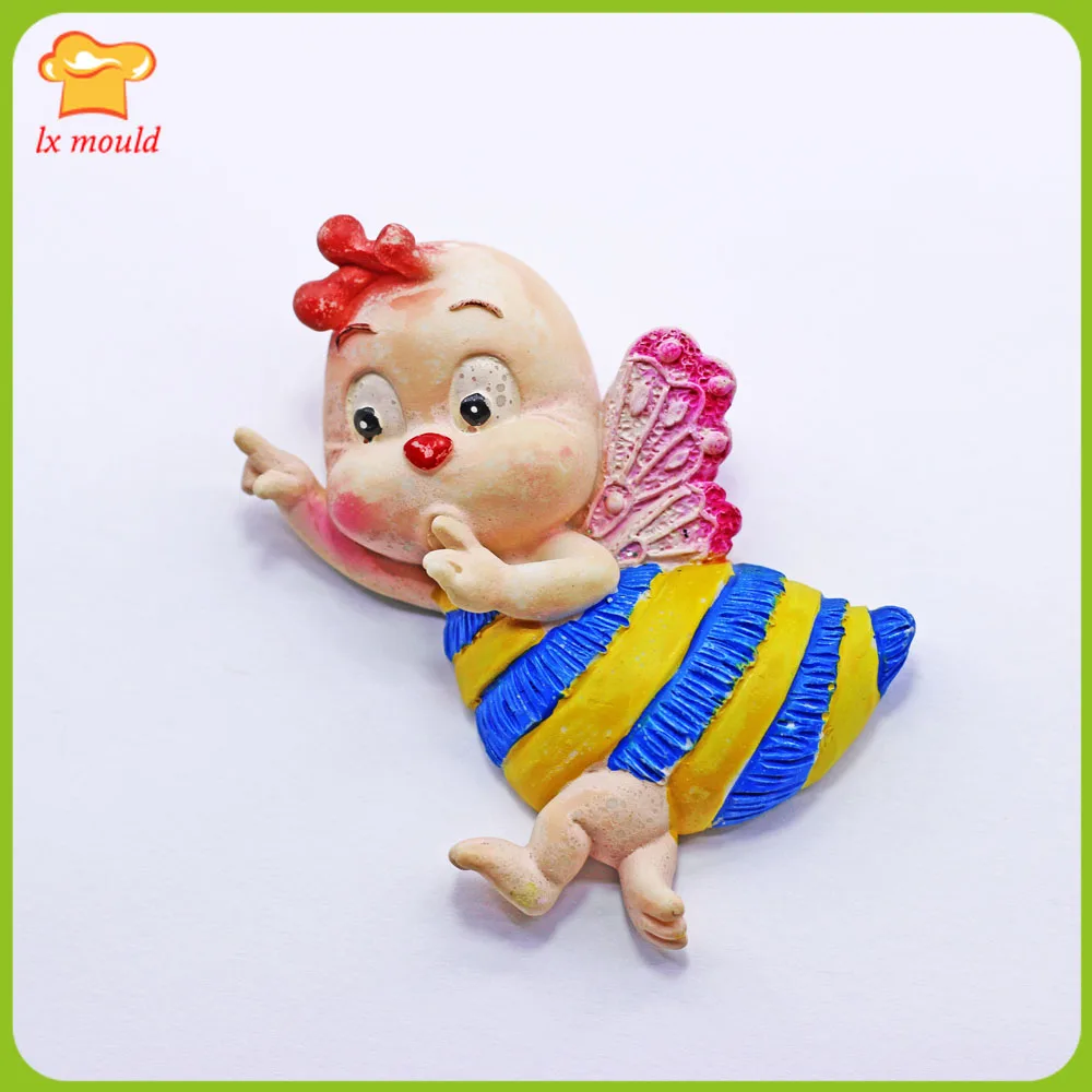 

3D Industrious Little Bee Silicone Cake Mould Chocolate Sugar Baking Decoration Mold Cartoon Bee Baby Aromatic Soap Resin Tools