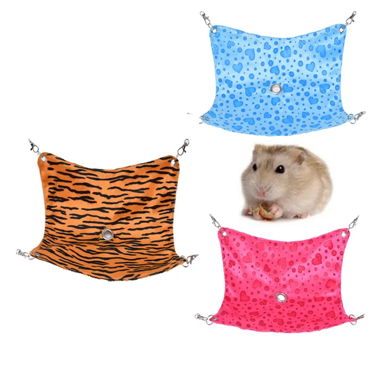 

S/M/L Hamster Hammock Summer Breathable Mesh Hamster Hammock Guinea Pig Chinchilla Toy Tiger Leopard Peach Heart Hamster Hammock