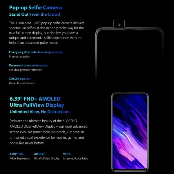 Игровой процессор UMIDIGI S5 Pro 6 ГБ 256 Helio G90T 4G мобильный телефон всплывающая