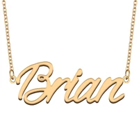 brian name necklace for women stainless steel jewelry 18k gold plated nameplate pendant femme mother girlfriend gift
