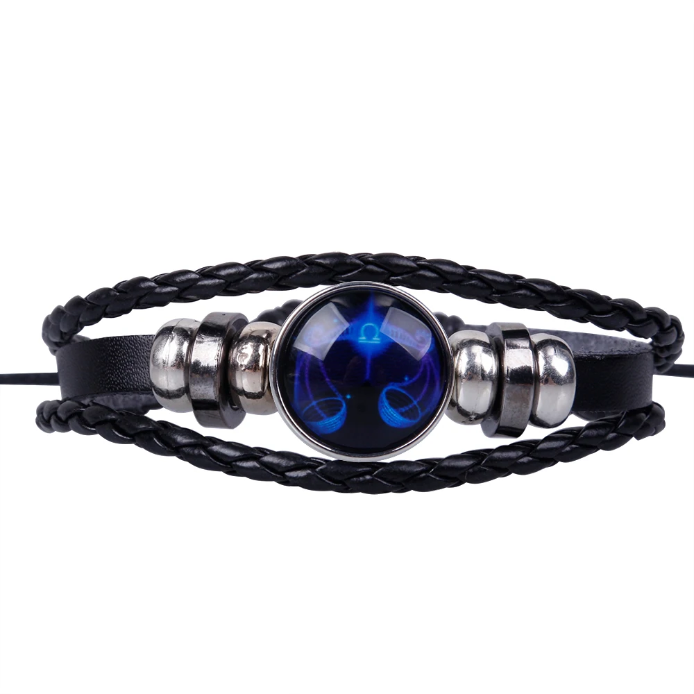 Новые ювелирные изделия панк мужской браслет для женщин с шармом 12 Знак зодиака