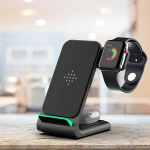15w qi 3 in 1 wireless charger dock station for iphone 12iphone 11 foldable charger stand for apple watch 654 airpods pro free global shipping