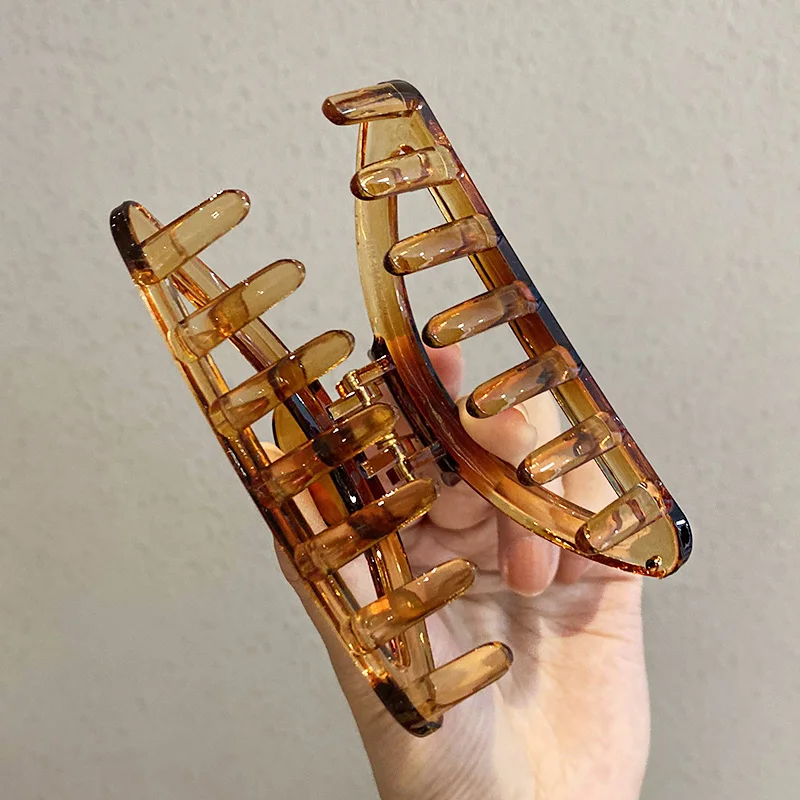 Заколка для волос женская элегантная прозрачная с геометрическим узором |