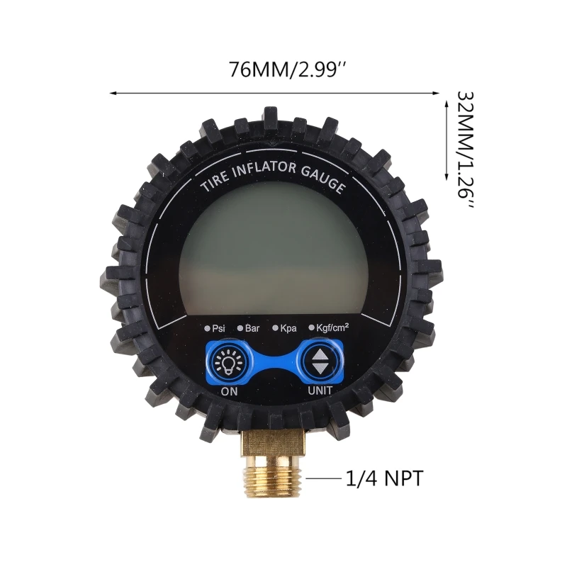 Цифровой манометр 255 Psi для воздушных шин резьба высокого давления 1/8 дюйма NPT /1/4 /