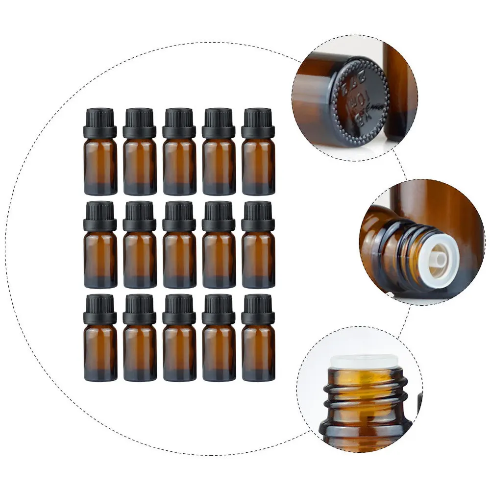 

20pcs 5ml Essential Oils Bottles Amber Glass Bottles Refillable Sample Container