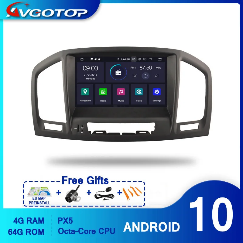 Автомагнитола AVGOTOP Android 10 для OPEL INSIGNIA 2008-2011 IPS HD экран GPS Мультимедийная система