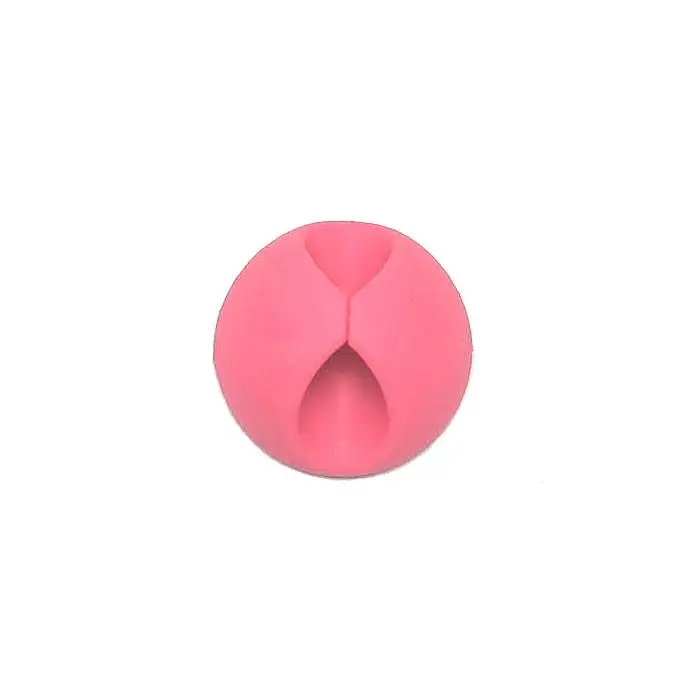Pink Круглый держатель кабеля протектор устройство управления Органайзер отделка рабочего стола штекер Силиконовый провод удерживающий зажимы шнур питания моталка - Цвет: Pink