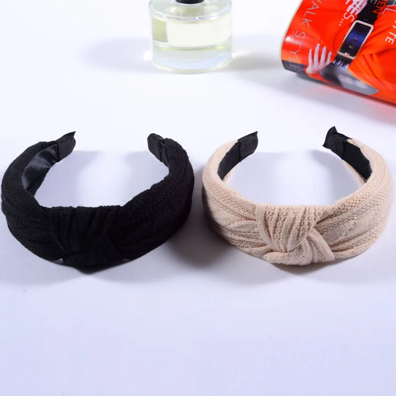 

Winter Headband For Women Fashion Knitted Female Bezel Cute Hoop Wide Brim Band Korean Headdresses Sweet Girls Hair Accessories