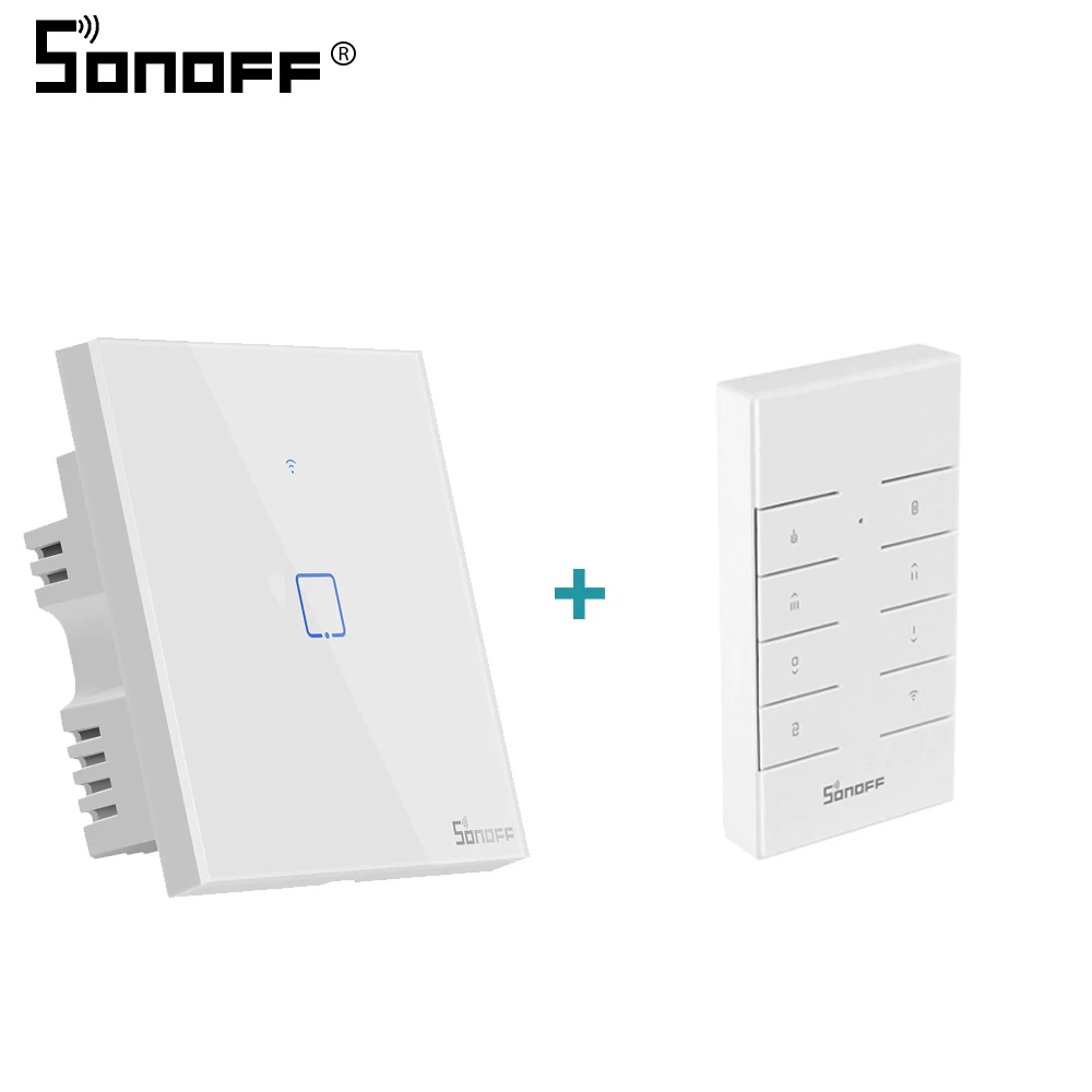 Интеллектуальный выключатель света SONOFF TX T1 ЕС 1/2/3 настенный светильник сенсорный выключатель Панель Wi-Fi RF 433 МГц RF пульт Управление eWelink Поддержка Smart Google Home Alexa - Комплект: T1 EU 1C with RM433