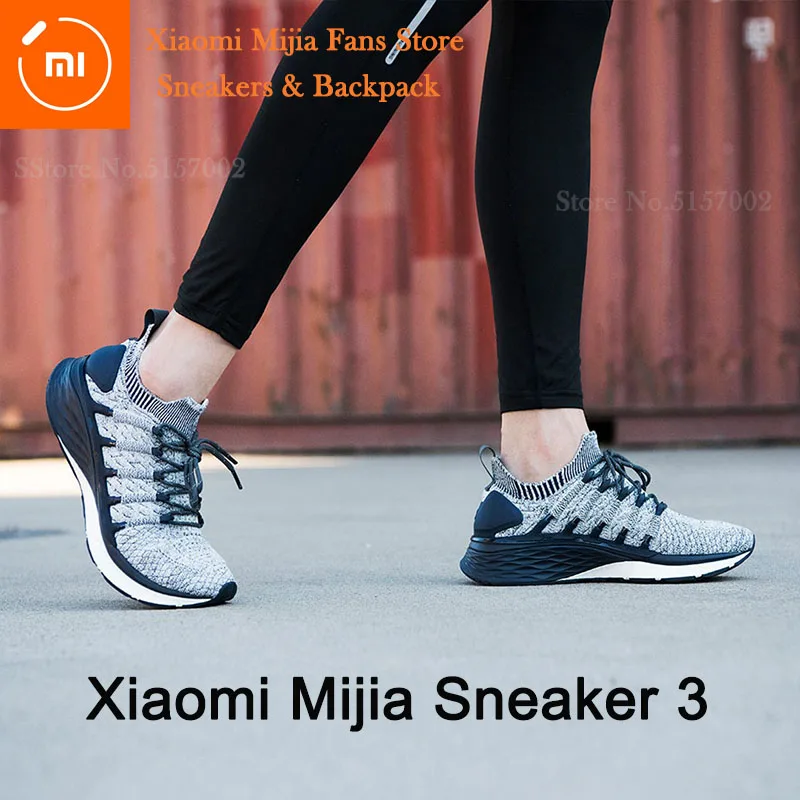 Xiaomi Mijia Sneaker 3 Мужская обувь для бега 3D система блокировки рыбьей кости Вязание верхней части вамп амортизация PK Mijia 2 спортивная обувь