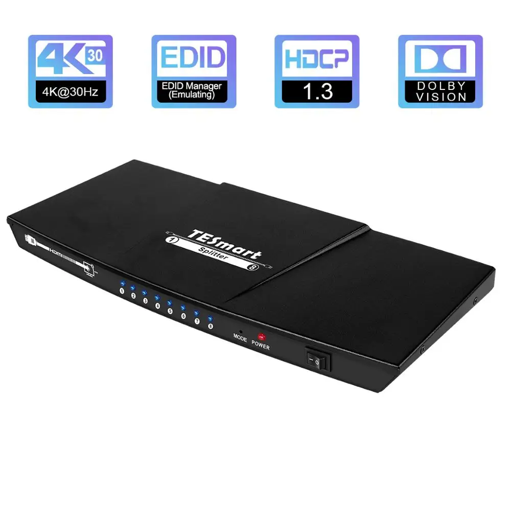 Переключатель сплиттер TESmart 1 в 8 выход 4 K x 2 HDMI переключатель 1x8 селектор выходов