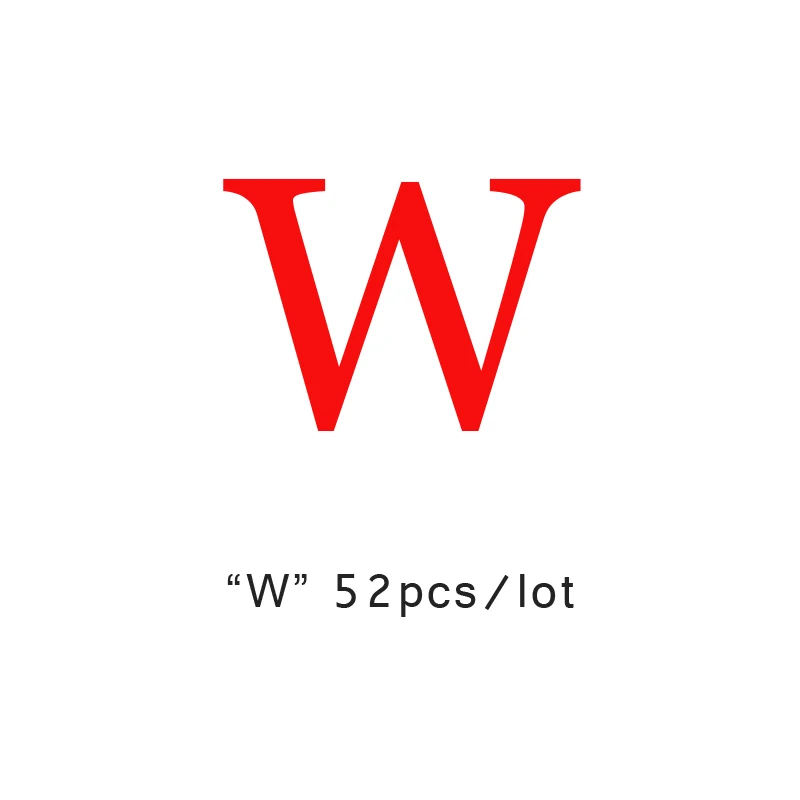 W YHBZRET 52pcs 10mm Square Wooden Beads Alphabet Letter Spacer Loose Bead Jewelry for Making Wooden Bracelet DIY accessories - Цвет: W