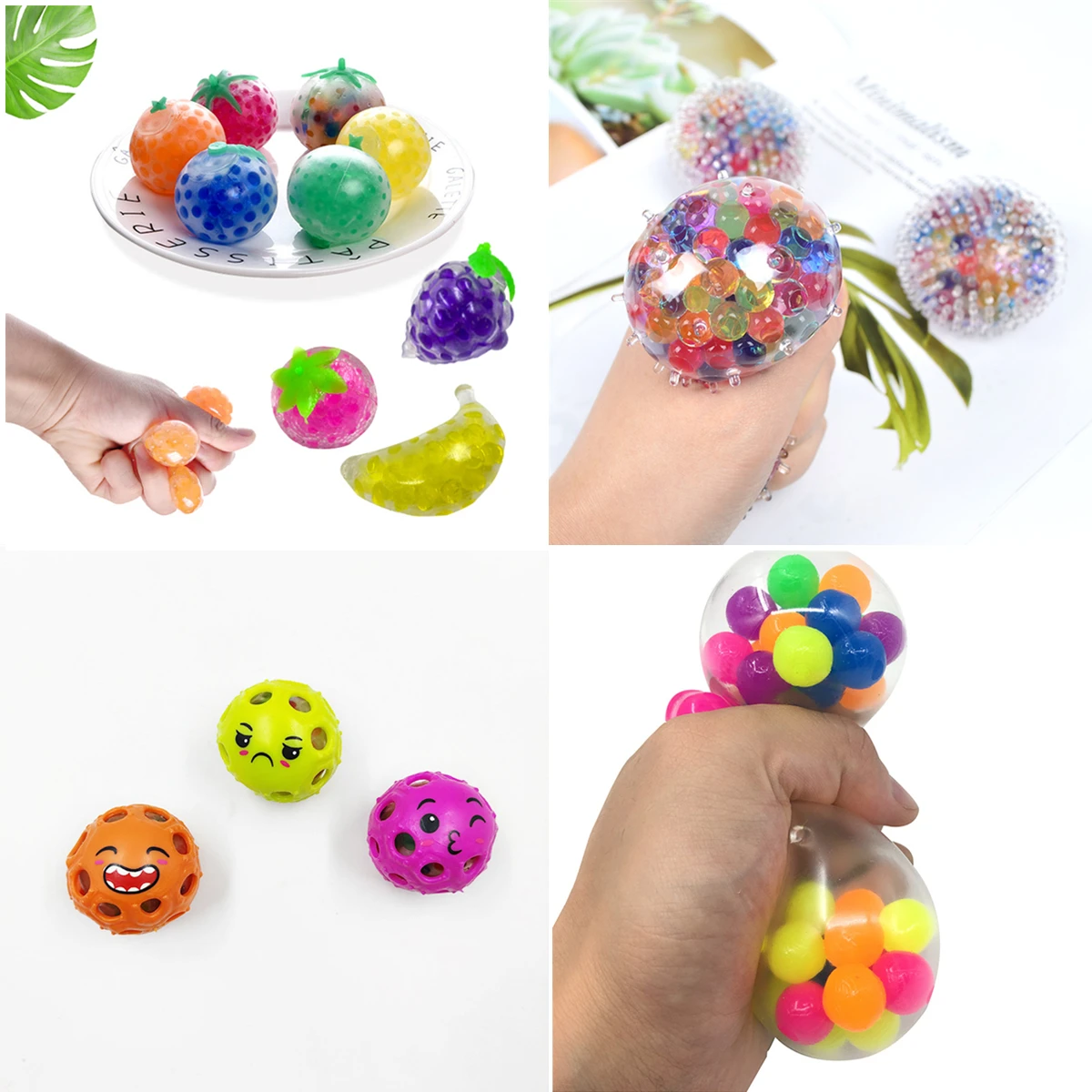

3PCS Anti Stress Face Reliever Colorful Ball For Kids Adult Autism Mood Squeeze Relief Decompression Toy Funny Gadget Vent Toy