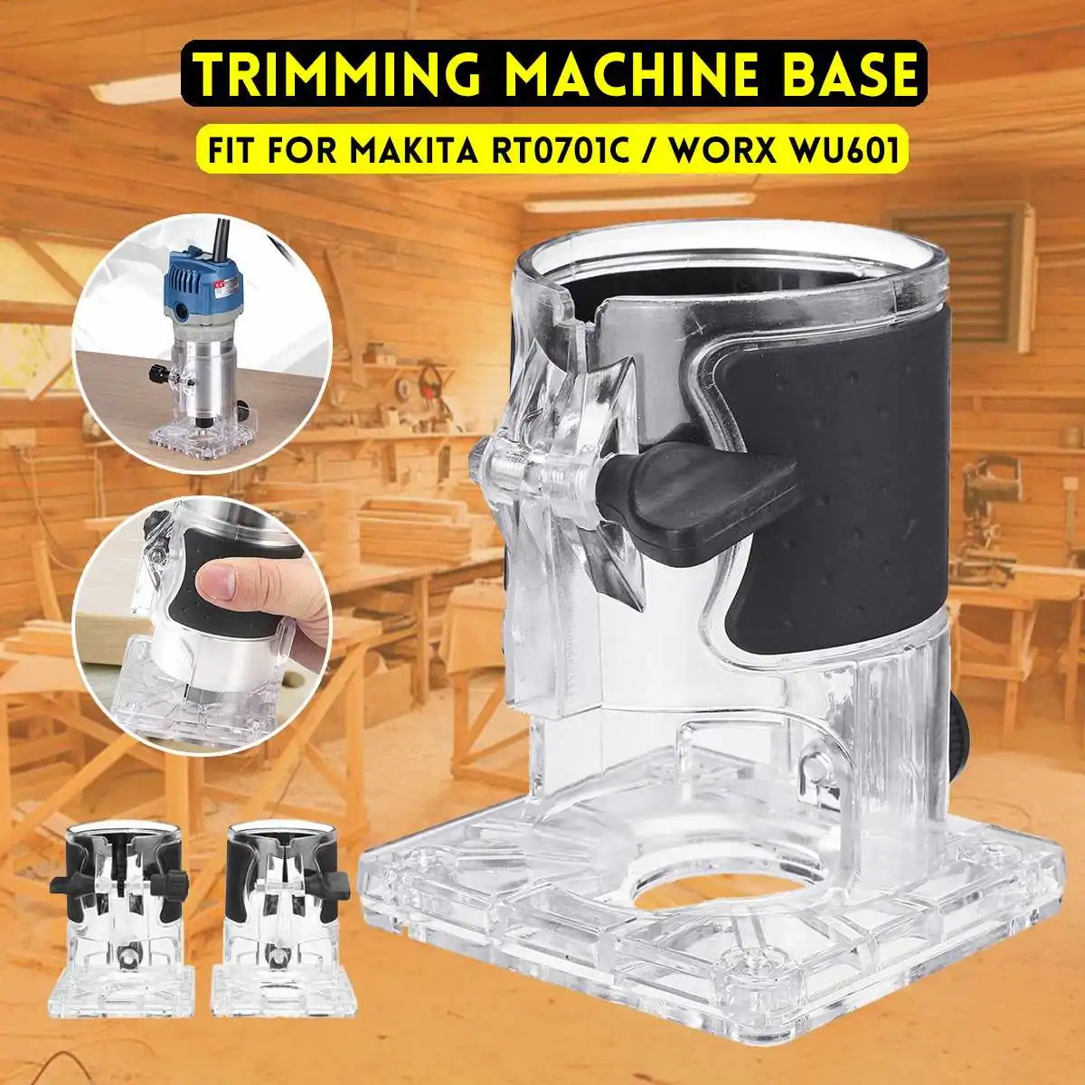 

Woodworking Trimmer Base Balance Board Edge Cutter Electric Trimmer Machine Power Tool For Makita Battery RT0701C/Worx WU601