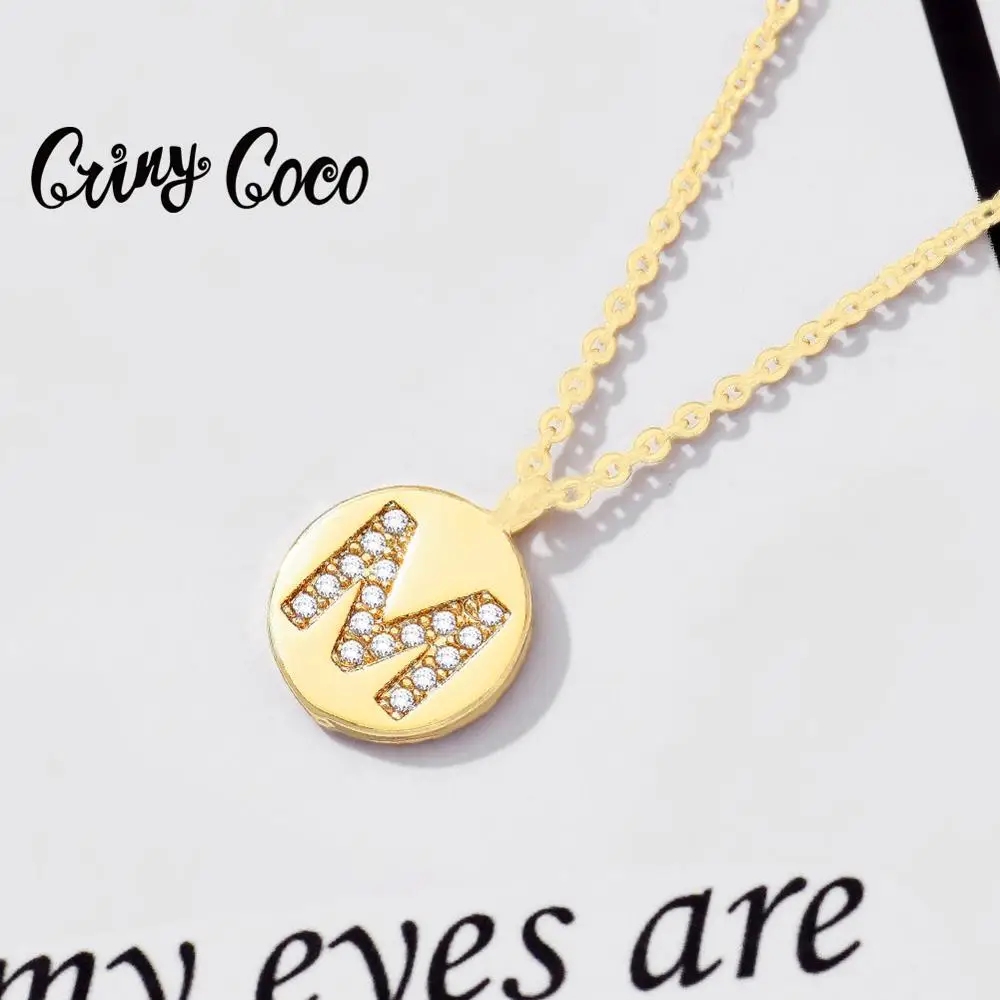 Cring Coco модные подвески с буквами м ожерелья золотого цвета цепочки из циркона